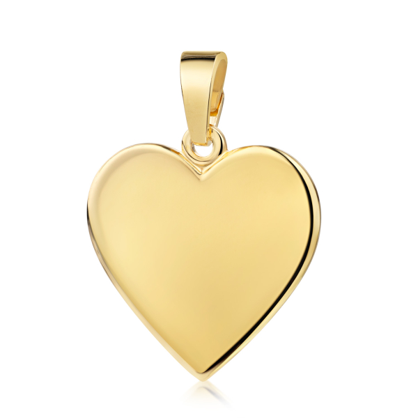 Gravurplatte Herz 15 mm Silber 925/000 vergoldet