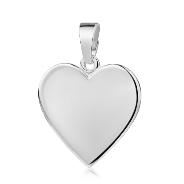 Gravurplatte Herz 15 mm Silber 925/000 rhodiniert