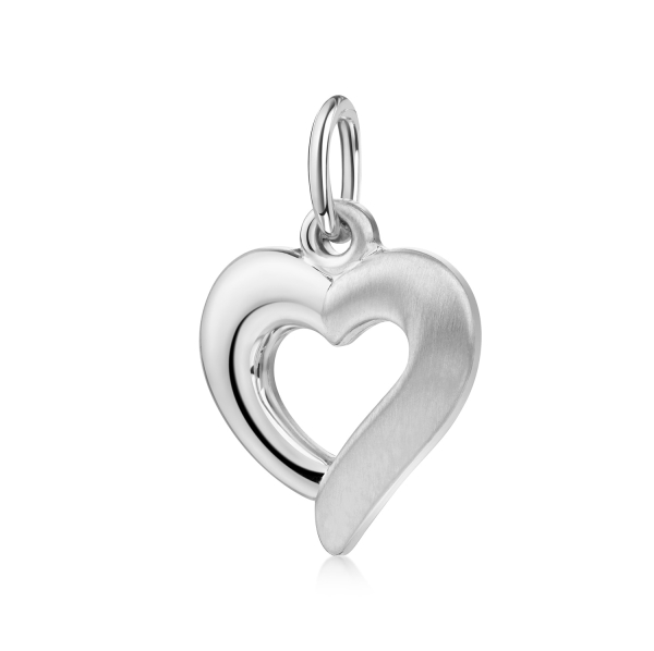 Anhänger Herz teilmatt Silber 925/000