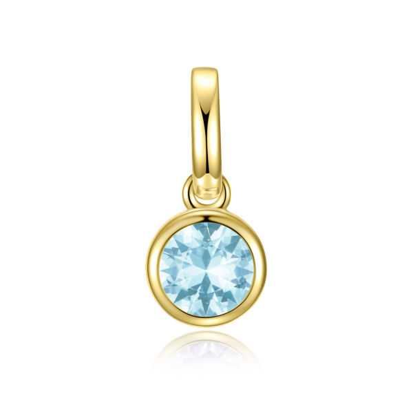 Anhänger Zirkonia aquamarinfarben Silber 925/000 vergoldet