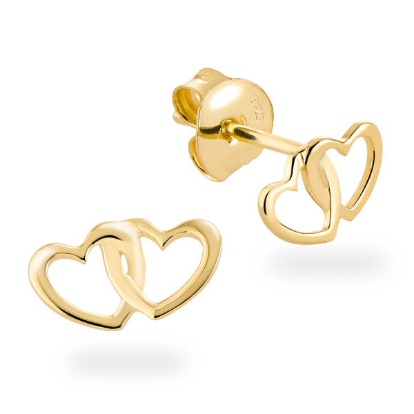 Ohrstecker Herzen Silber 925/000 vergoldet