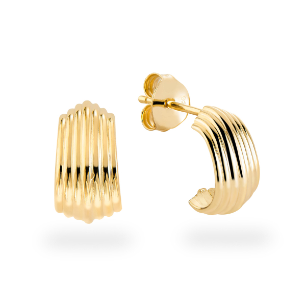 Ohrstecker geriffelt Silber 925/000 vergoldet