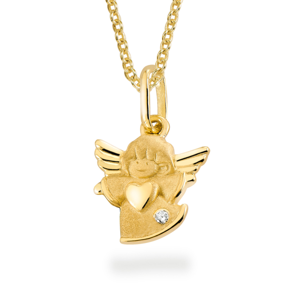 Anhänger Engel mit Zirkonia Silber 925/000 vergoldet