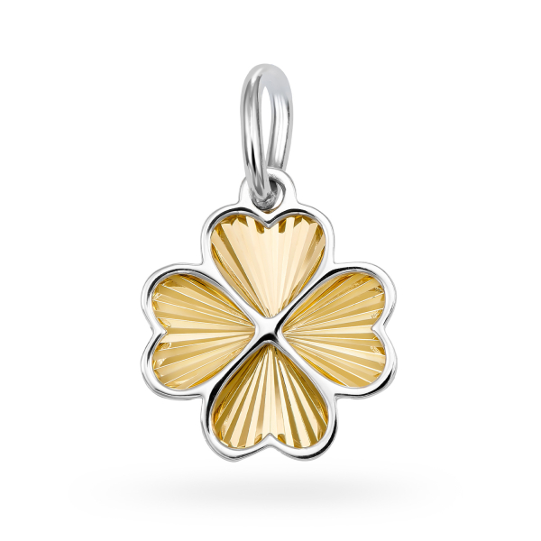 Anhänger Kleeblatt/Herzen 2-farbig Silber 925/000 vergoldet/rhodiniert