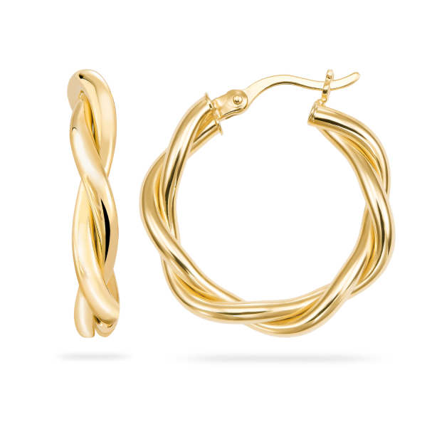 Creolen twisted Ø 22mm Silber 925/000 vergoldet