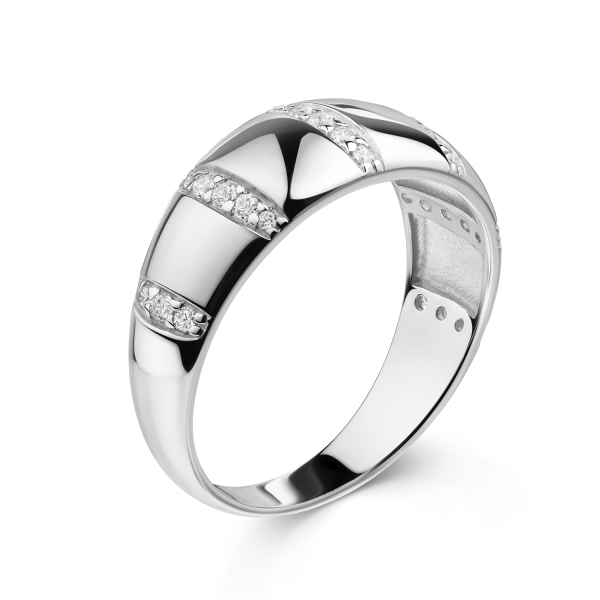 Ring 26 Zirkonia Silber 925/000 rhodiniert