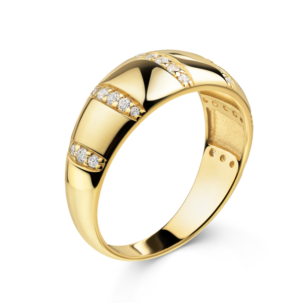 Ring 26 Zirkonia Silber 925/000 vergoldet