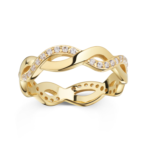 Ring 44 Zirkonia Silber 925/000 vergoldet