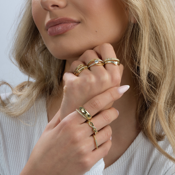 Preview: Ring 5 Zirkonia Silber 925/000 vergoldet