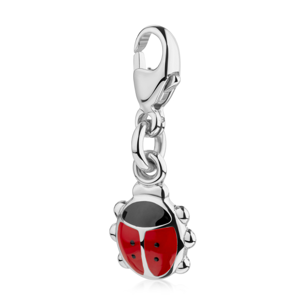 Charm Marienkäfer Silber 925/000 rhodiniert