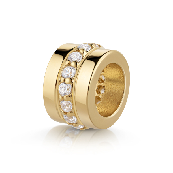 Charm Divider Zirkonia Ø 8mm Silber 925/000 vergoldet