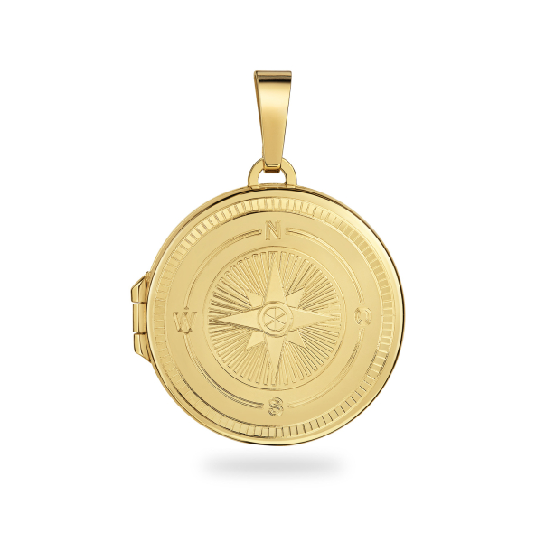Medaillon Motiv Kompass Ø21mm Silber 925/000 vergoldet