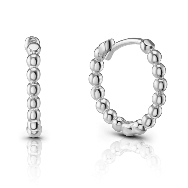 Klappcreolen Kugeln 13/2mm Silber 925/000 rhodiniert