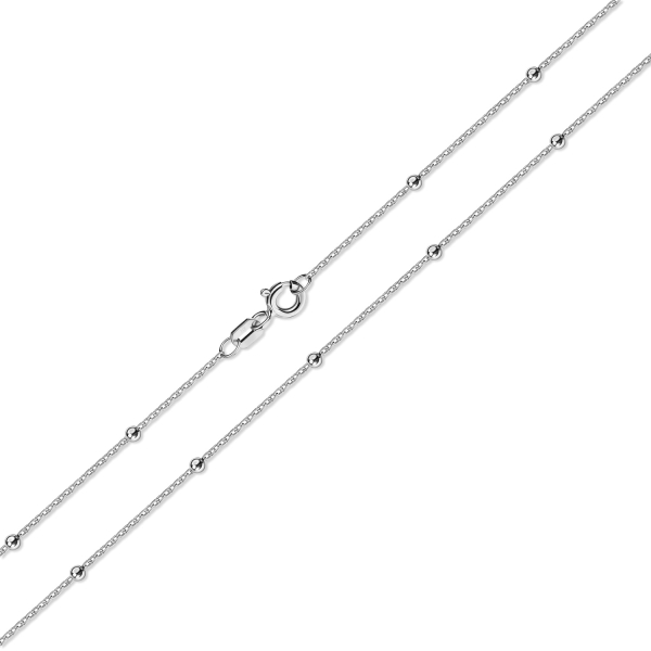 Ankerkette mit 2mm Kugeln 42/45cm Siber 925/000