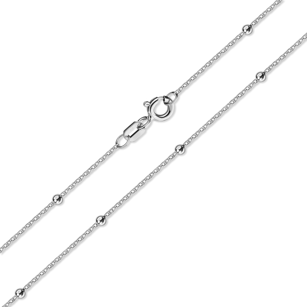 Ankerarmband mit 2mm Kugeln 17/19cm Siber 925/000