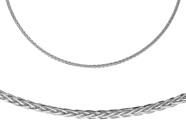 Zopfkette dreifach 4-seitig diamantiert 1,6mm breit Silber 925/000