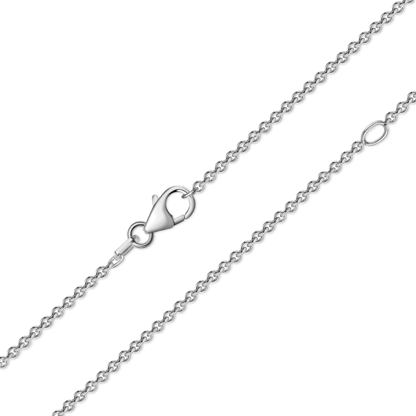 Ankerkette rund 0,8 mm breit 42/45cm Platin 950/000