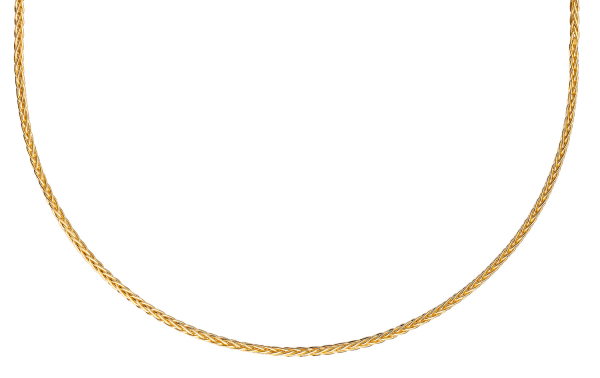 Preview: Zopfkette dreifach 4-seitig diamantiert 1,6mm breit Silber 925/000 vergoldet