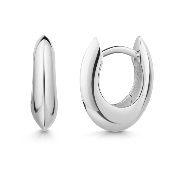 Klappcreolen oval 15 x 12mm Silber 925/000 rhodiniert
