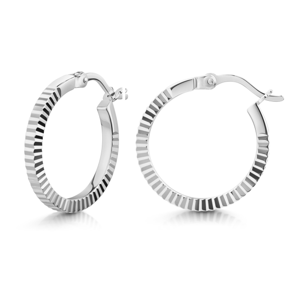 Creolen Ø 20mm diamantiert Silber 925/000 rhodiniert