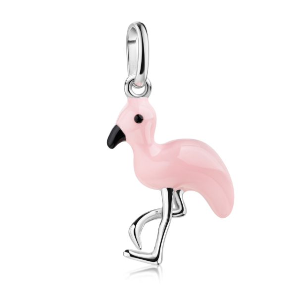Anhänger Flamingo rosa Silber 925/000 rhodiniert