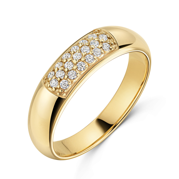 Ring 19 Zirkonia Silber 925/000 vergoldet