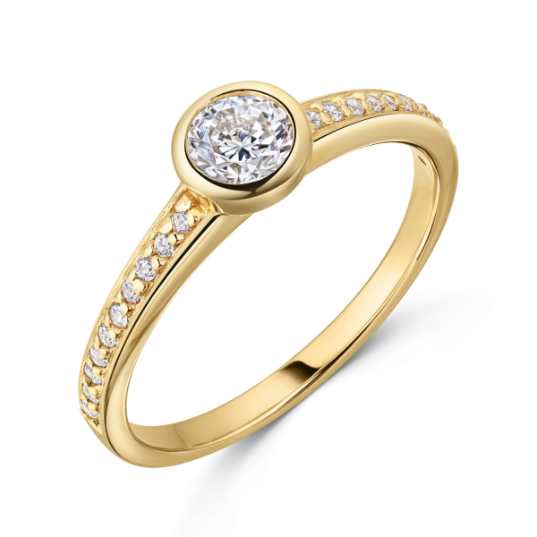 Ring 21 Zirkonia Silber 925/000 vergoldet