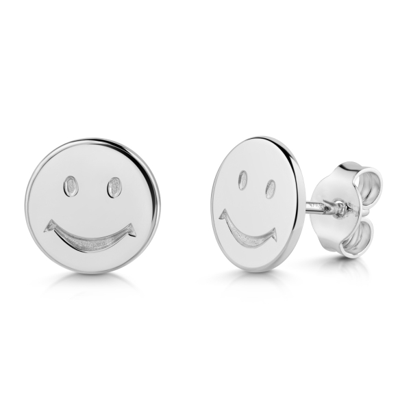 Ohrstecker Smile-Gesicht Ø 9mm Silber 925/000