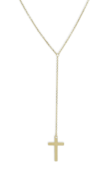 Y-Collier Kreuz 38+5cm Silber 925/000 vergoldet