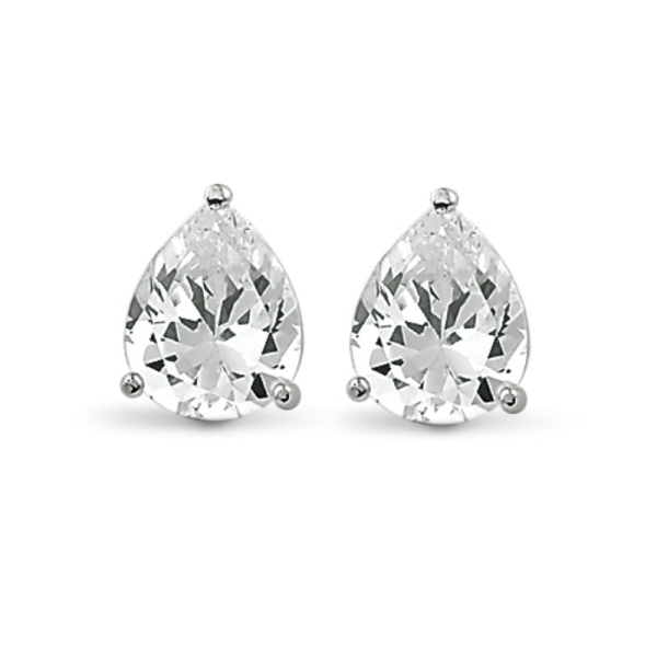 Ohrstecker Zirkonia Tropfenform 8mm Silber 925/000 rhodiniert