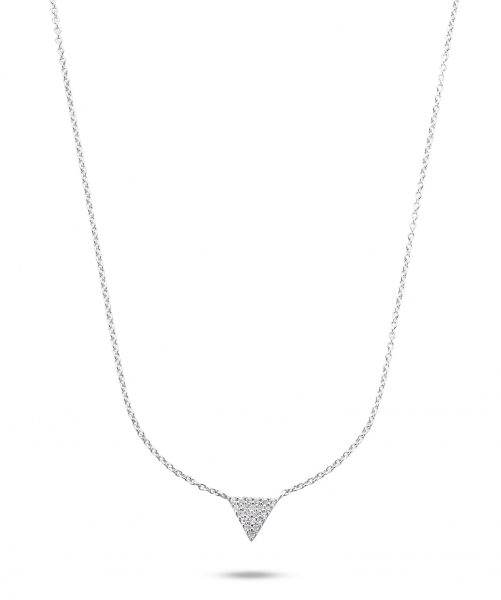 Collier Dreieck 21 Zirkonia 925/000 rhodiniert