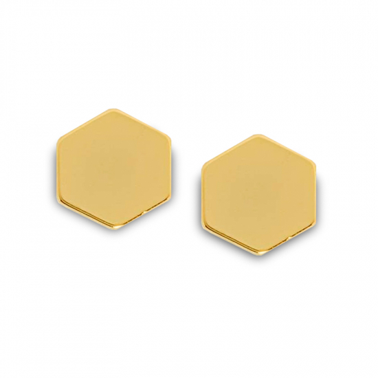 Ohrstecker Hexagon Gold 585/000