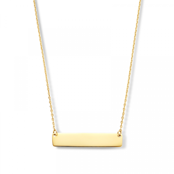 Collier mit Gravurplatte 25 x 5,2mm Gold 585/000