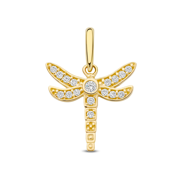 Anhänger Libelle mit 17 Zirkonia Gold 585/000