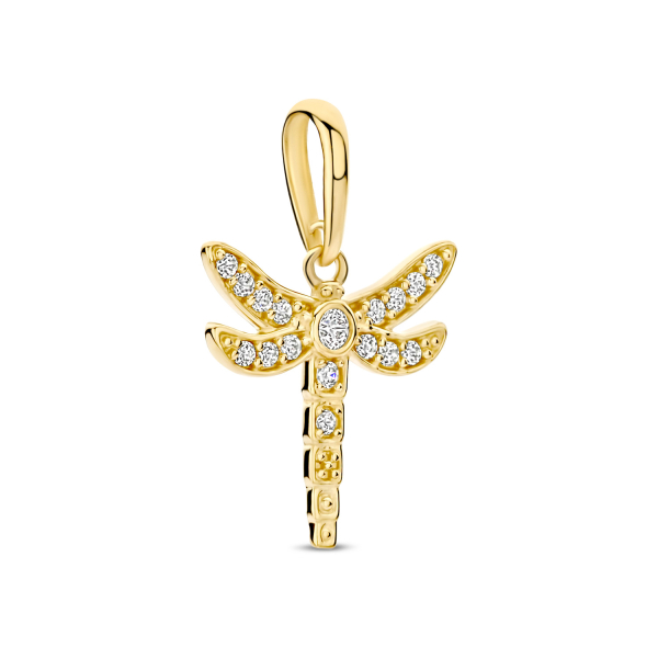 Anhänger Libelle mit 17 Zirkonia Gold 585/000