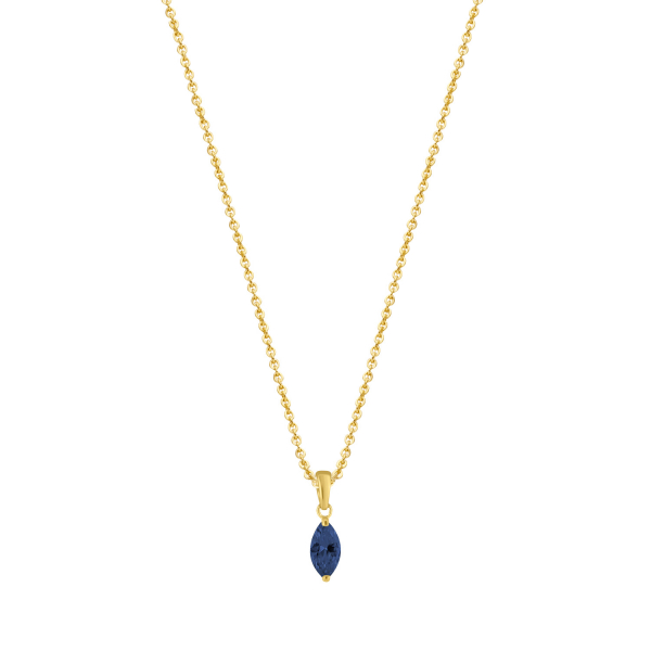 Collier Anhänger Zirkonia blau Gold 585/000