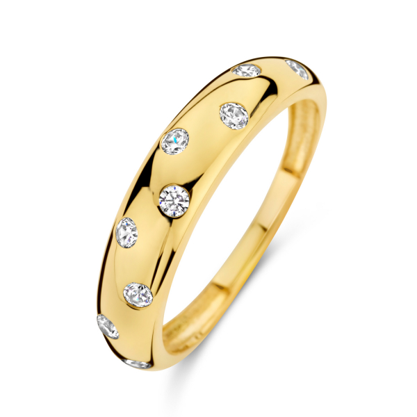 Damenring mit 10 Zirkonia Gold 585/000