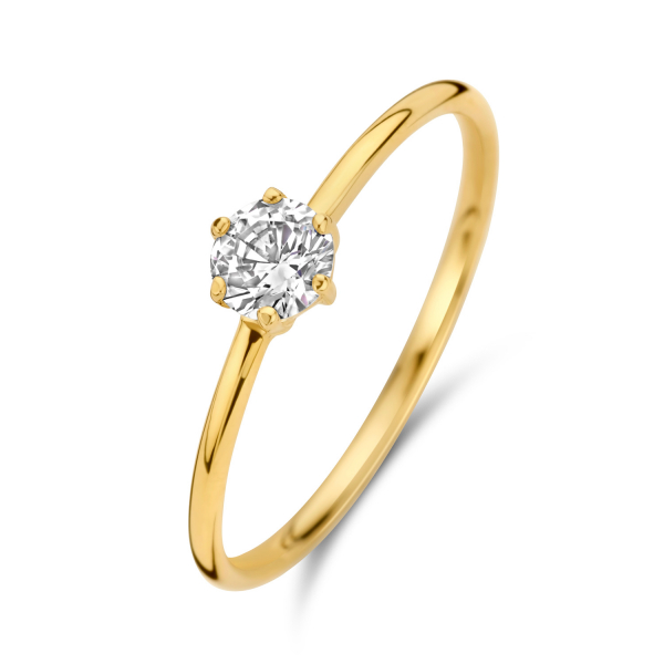 Damenring mit Zirkonia 4mm Gold 585/000