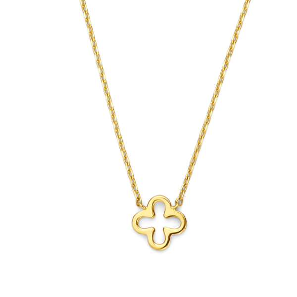 Collier mit Anhänger Klee Gold 585/000