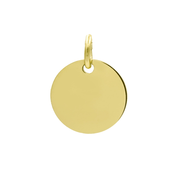 Anhänger Gravurplatte rund Ø 14mm Gold 585/000