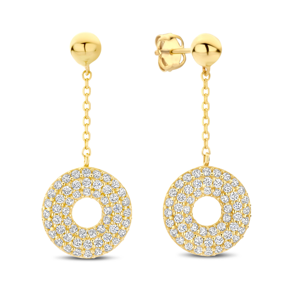Ohrstecker Donut 110 Zirkonia Gold 585/000