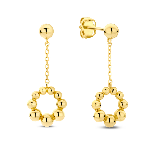 Ohrstecker mit kreisförmigen Behang Gold 585/000