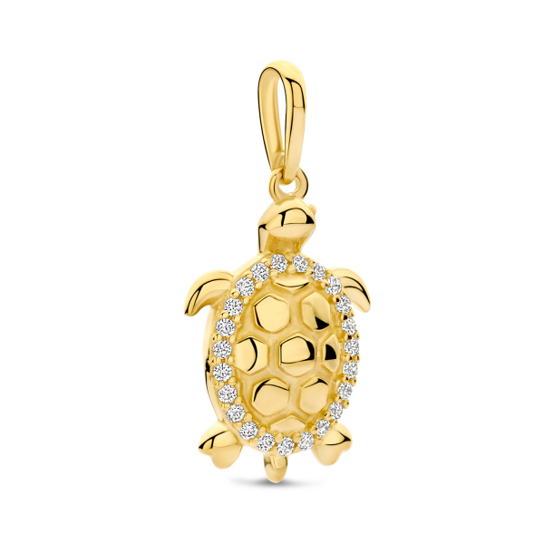 Anhänger Schildkröte 22 Zirkonia Gold 585/000