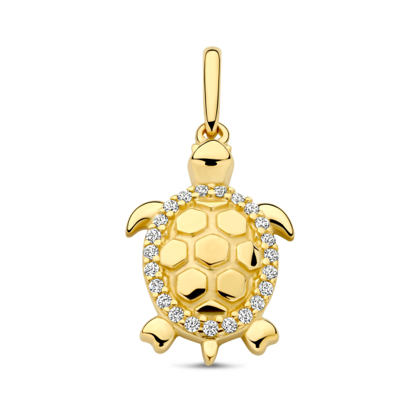 Anhänger Schildkröte 22 Zirkonia Gold 585/000