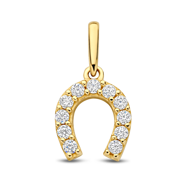 Anhänger Hufeisen 11 Zirkonia Gold 585/000