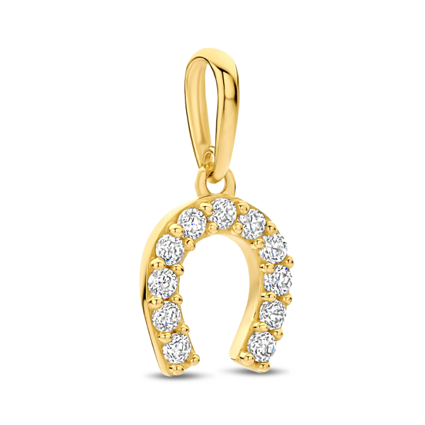 Anhänger Hufeisen 11 Zirkonia Gold 585/000
