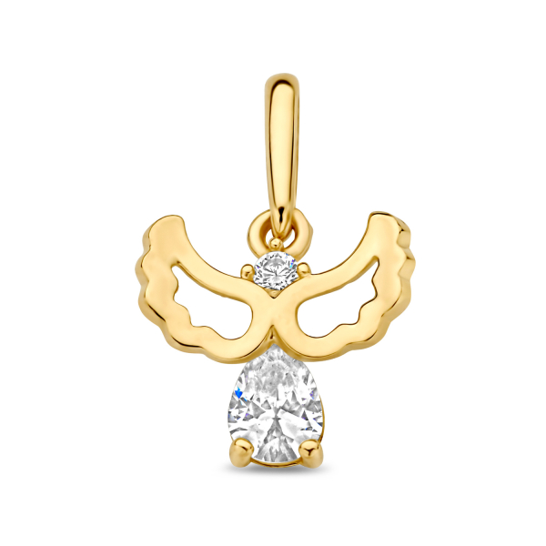 Anhänger Engel 2 Zirkonia Gold 585/000