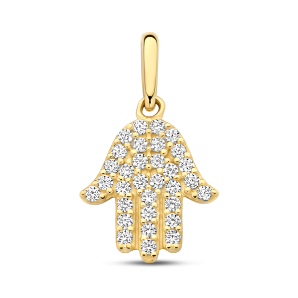 Anhänger Hand 32 Zirkonia Gold 585/000