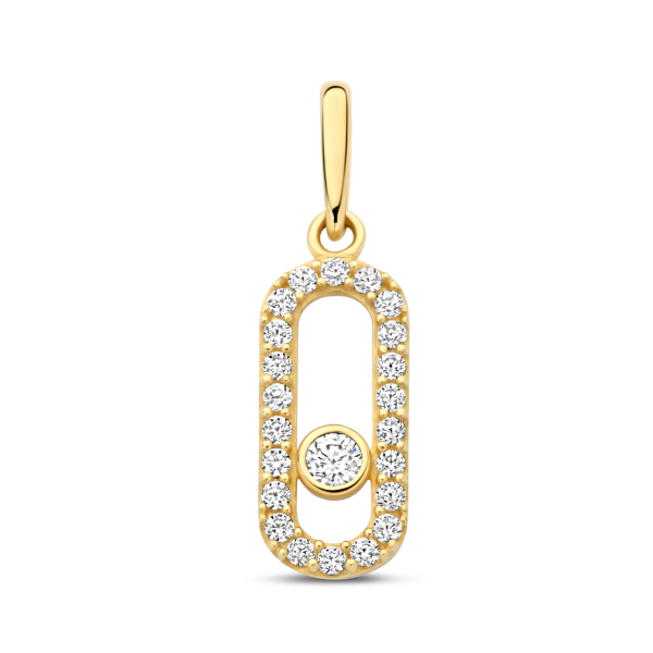 Anhänger Oval 23 Zirkonia Gold 585/000