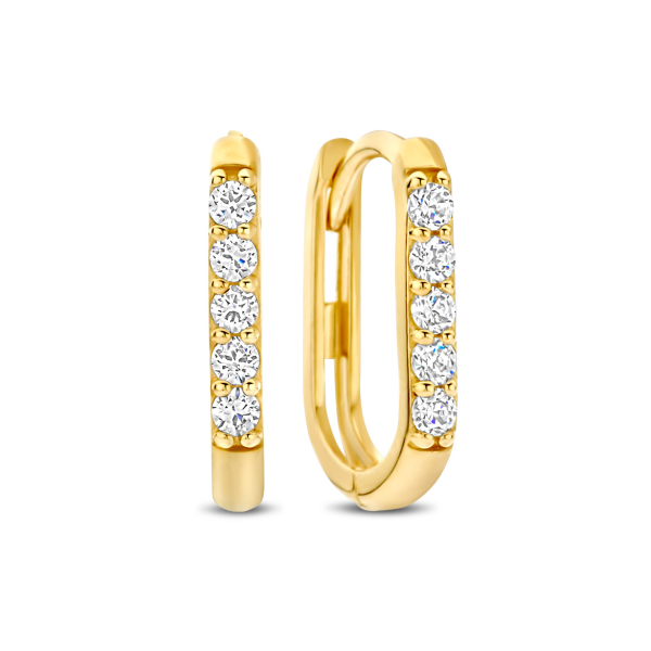 Klappcreolen 10 Zirkonia Gold 585/000